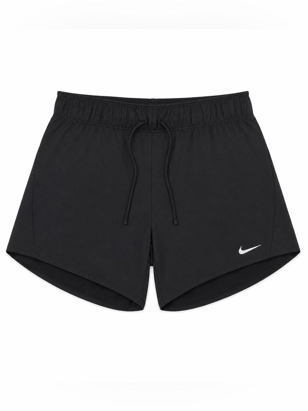 Nike Women's Black Athletic Shorts with White Swoosh